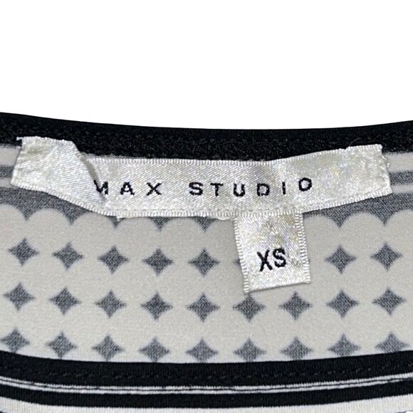 Max Studio Soft Midi Sheath Dress with 3/4 Length Sleeves - XS - Black, White - Picture 8 of 8